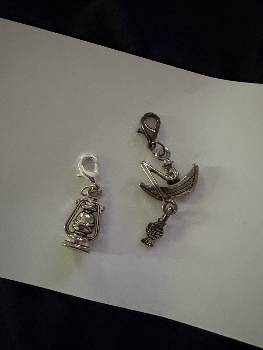 Silver Small Pet Charm Clip-On Lantern & Boat Set